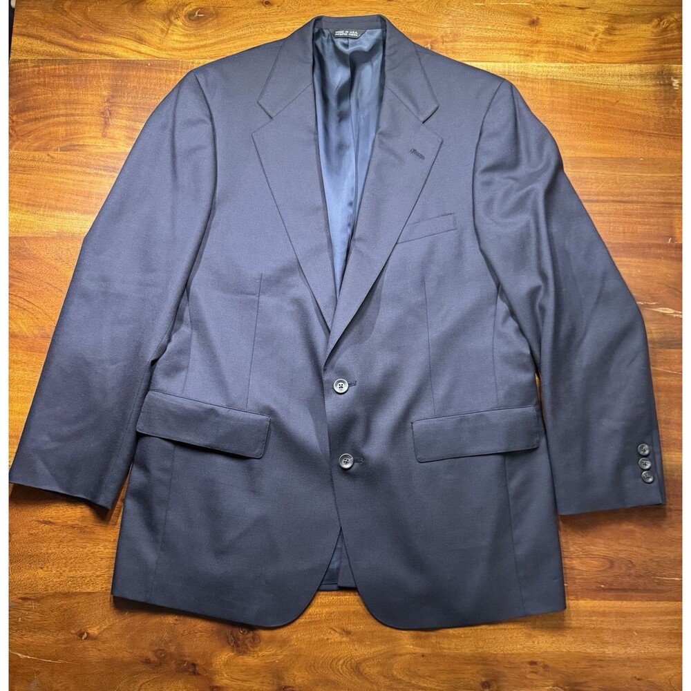 Chaps Ralph Lauren Nordstrom Suit Jacket Blazer Men 40R Navy Blue Wool Vintage